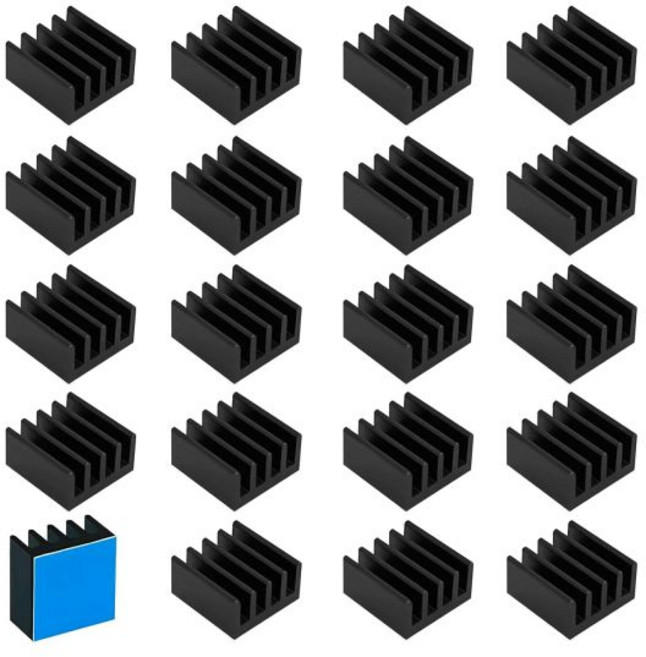 40mm 히트싱크 알루미늄 40x40x20mm3M8810 열전도성 접착 테이프. TEC112706 열 펠티어 모듈 쿨러 스테퍼 모터 냉각에 적합합니다, 9 9 5mm 20pcs