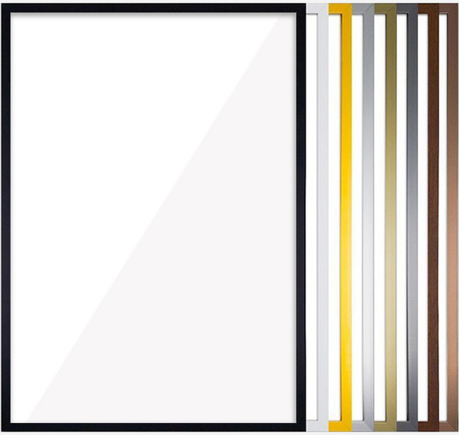 알루미늄 액자 A1 A2 A3 A4 5070 프레임 벽걸이 타입, 1개, 무광 블랙 색상