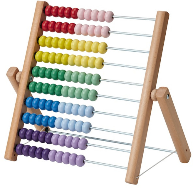 이케아 UNDERHALLA 운데르홀라 주판 영유아 원목 원목 완구 셈놀이 논리적 사고능력 개발 놀이 / 멀티컬러 색상 305 066 73
