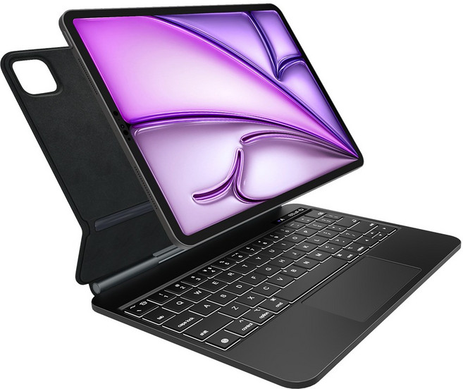 DANYCASE 아이패드 자력 흡착 디지털 전력 마법 키보드 케이스, 블랙, 1개