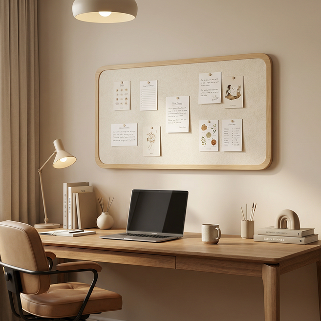 ErrifY 부착식 펠트보드 게시판 알림판 접착식, 카멜, 1개