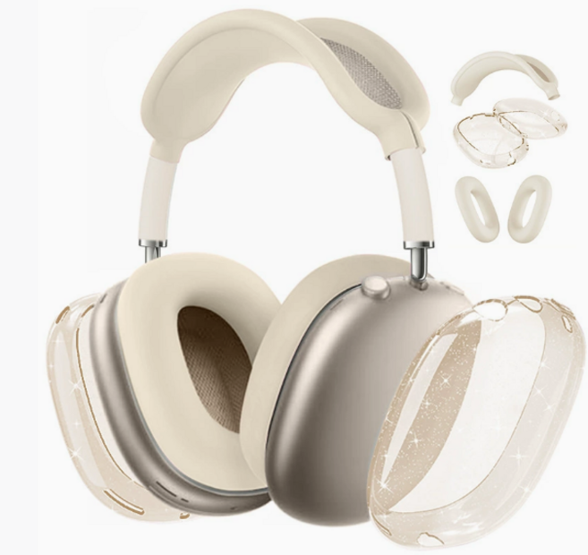 오픈레드 에어팟 맥스 방수 넘어짐 방지 블링 투명 케이스 세트, 장미금, 1개