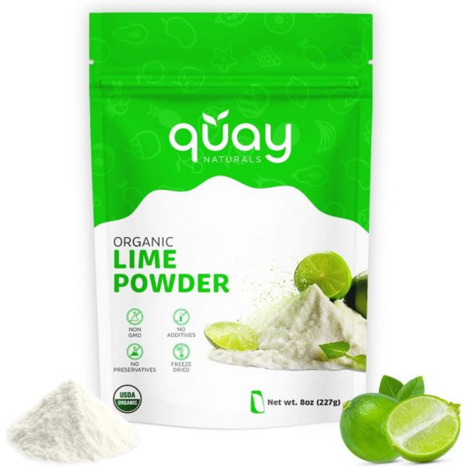 Quay Naturals 과일 가루 분말 파우더 라임 주스 8온스 동결 건조 비변형 첨가물 없음 새콤하고 항산화 성분 풍부한 스무디 베이킹 등용 100% 순수 USDA 키