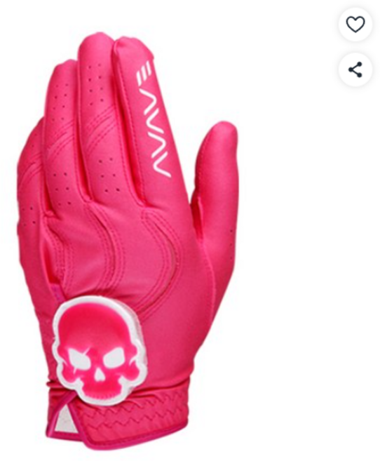 어베이브 남여공용 스컬로고 칼라 골프장갑 왼손용, PINK, 1개