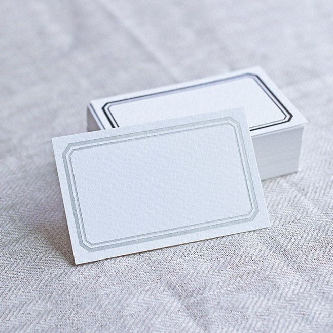 프로필파츠샵 실버 가격표 종이 POP 베이커리 카페 네임택 은박 라인 쇼카드 라벨, 1개, 10매, 무광_직사각