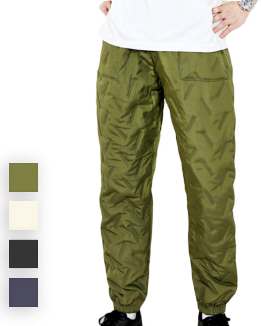 겨울 남자 여자 누빔 솜바지 중년패딩바지 밴딩 방한 일자핏 패딩 조거 팬츠 A45