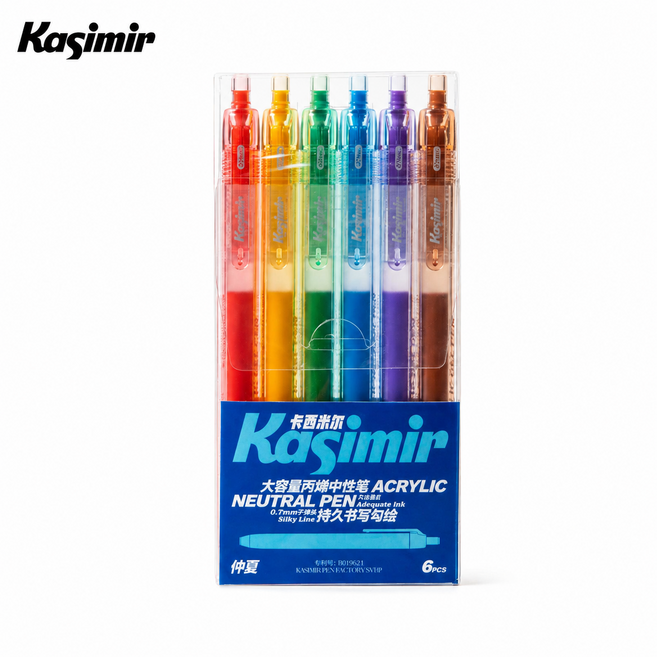Kasimir 대용량 아크릴 젤펜 6P 세트 0.7mm 취미용 라인펜 데코펜, 1세트, 한여름