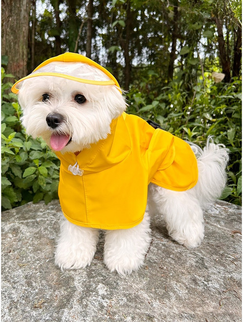 편한리빙 강아지 우비 레인코트 비옷, 레몬 옐로우, 1개
