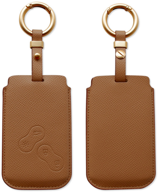 트니르 SM3 SM5 SM7 CLIO QM3 QM5 차키 케이스 천연소가죽 키홀더 스마트키 르노삼성 호환 C타입 자동차 키 커버 케이스 차량용품, 샌드브라운
