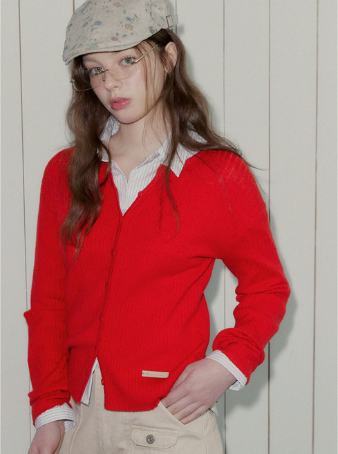 [TWEE] 쥬비드 트위 버튼 골지 가디건