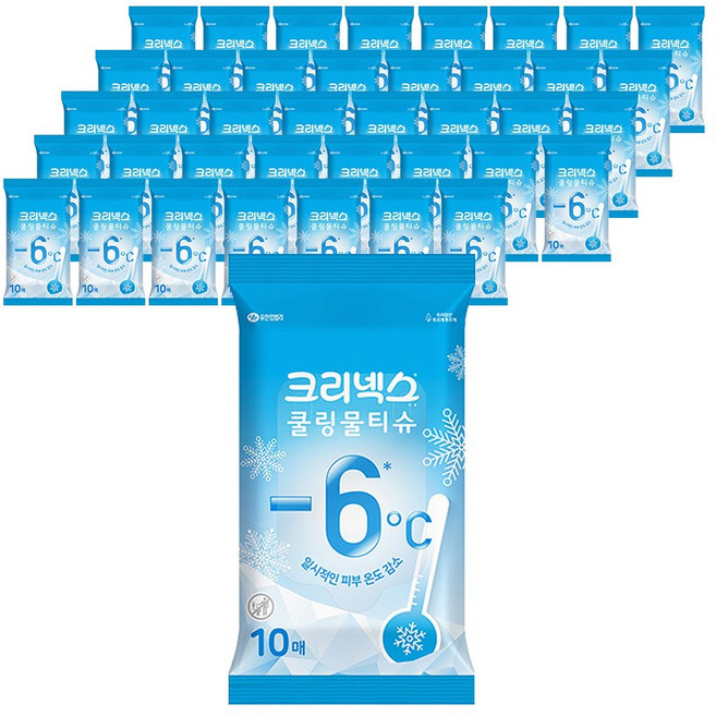 크리넥스 쿨링 물티슈 휴대형, 45g, 10매, 40개