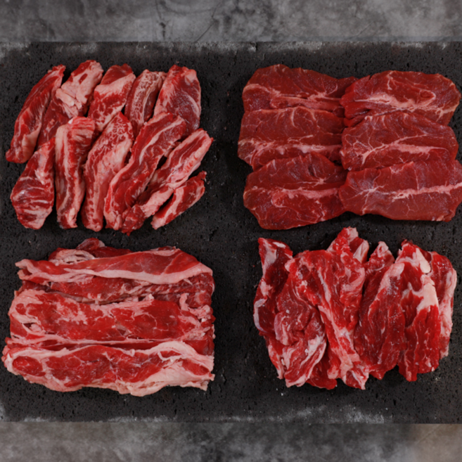 [스칼렛마블] 소고기 모듬 구이 세트 #2 (안심추리 토시살 부채살 우삼겹), 1개, 800g