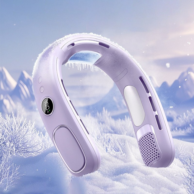 CABULE 넥밴드 선풍기 휴대용 선풍기 목걸이 선풍기 무선 휴대용 냉각 선풍기, 퍼플