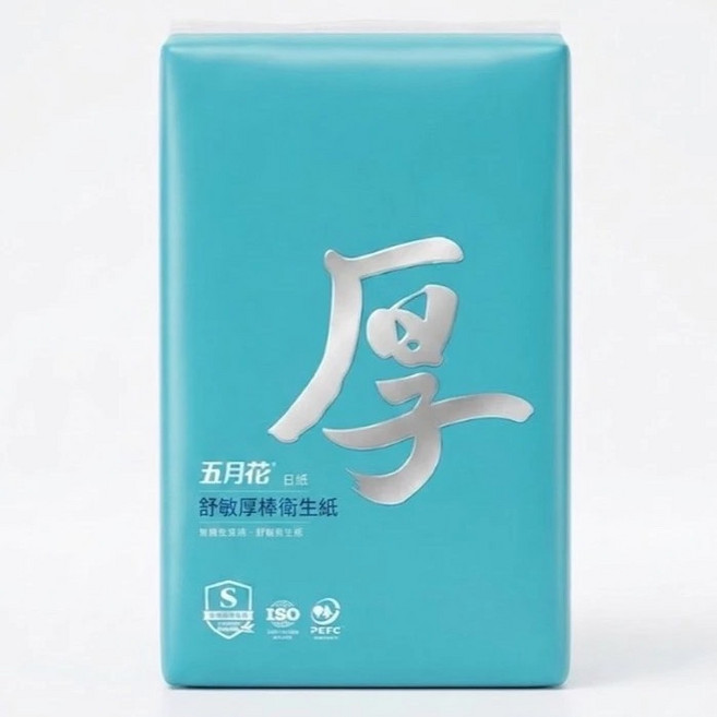 五月花 厚棒衛生紙, 1個, 【五月花 綠色】厚棒衛生紙 一串6包