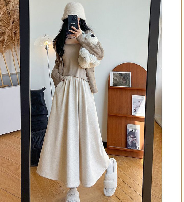 여성 겨울 캐주얼 롱스커트