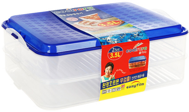 쿨라라 직16호 3500ml 2단 / 밀폐용기 반찬통 찬합, 1개