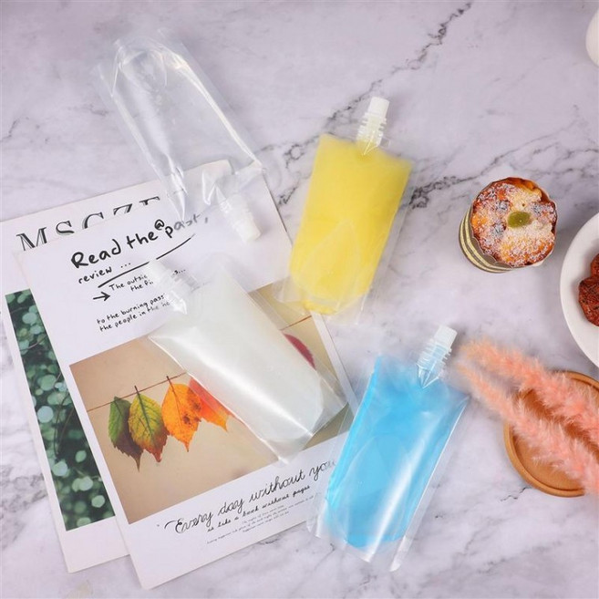 [3323]투명 스파우트 액상 주스 육수파우치 음료파우치 양념팩, 2파우치음료팩-200ml, 1개