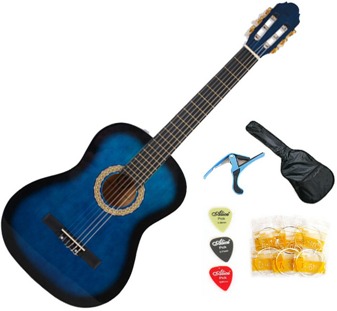 호가 입문용통기타 클래식기타 포크기타, 32.클래식기타-투톤블루+사은품, 1개