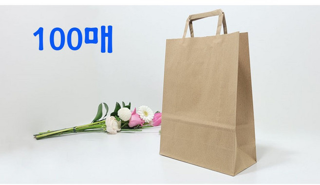 <초특가!!> 트리플러스 쇼핑백 크라프트 무지 종이가방 크라프트쇼핑백 100매