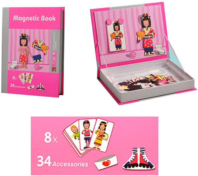 자석책 자석북 자석교구 스토리텔링 집교구 자석퍼즐 마그네틱 다양한 직업 옷 코디하기 8726-1, 1개, 단품