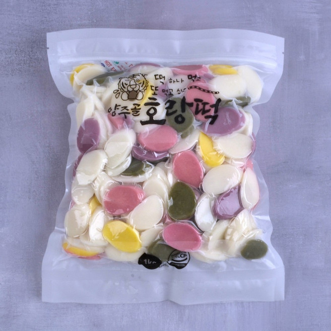 양주골호랑떡 우리쌀 옛날 오색 떡국떡 대량묶음, 5개, 1kg