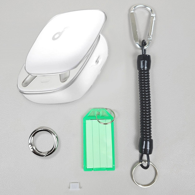 호환 앤커 사운드코어 리버티5 투명 케이스 카라비너 코일스트랩 네임태그 포트마개 5종 세트, 앤커 사운드코어 리버티5 케이스