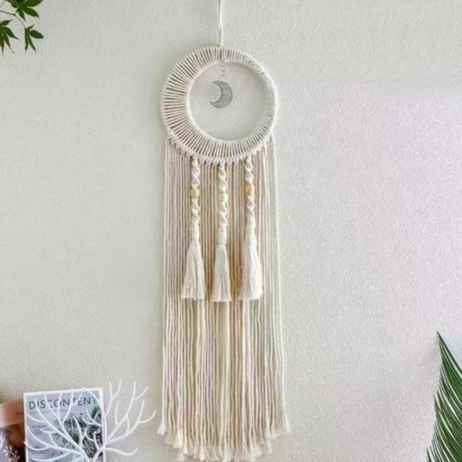 MIROSE 마크라메 인테리어 소품 벽장식 홈데코 월행잉 행운 감성소품, 문라이트 드림캐쳐