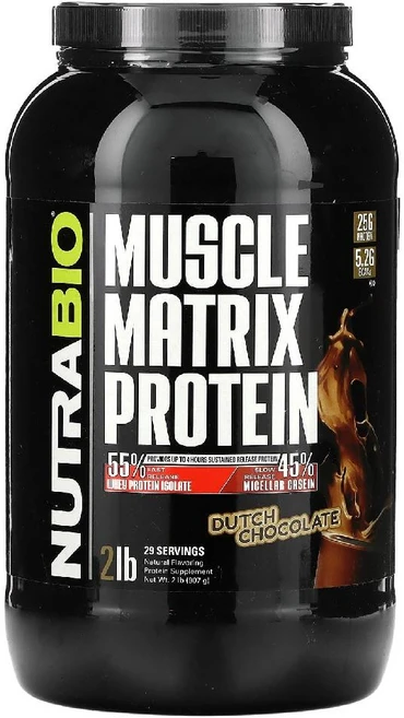 뉴트라바이오 머슬매트릭스 프로틴 단백질 알파인 바닐라맛 헬스 스포츠 쉐이크 파우더 907g, 네덜란드 초콜릿 - 쿠팡