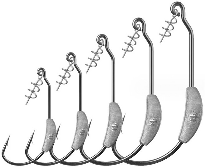 (행운을파는낚시) ROCK 웨이트훅(5개입) 스프링 락 스피너 블레이드 벌크 배스 바늘, 1개, 5개입