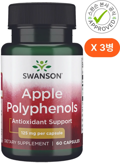 스완슨 울트라 맥시멈 스트렝스 애플 폴리페놀 125mg 캡슐, 60정, 1개 - 쿠팡