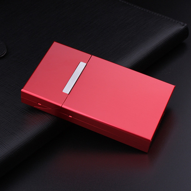 더자카 슬림 메탈 담배케이스, 레드, 1개