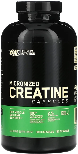 Optimum Nutrition 미분화 크레아틴 캡슐 300정, 1개 - 쿠팡