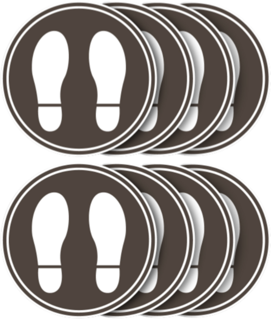 논슬립 두꺼운 실내실외 공용 발바닥 발모양 미끄럼방지 바닥스티커 방수PVC 스티커 8개입 (4개입 2세트), 브라운/화이트(문구없음)