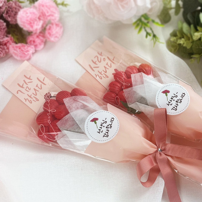 1송이 카네이션 심플머랭꽃다발, 1개, 8g