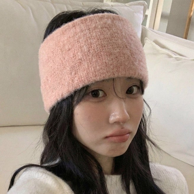 블루씨티 모링 리본 꼬임 니트 와이드 반다나 헤어밴드