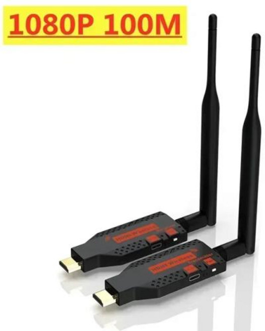 무선 HDMI 비디오 송신기 리시버 익스텐더 디스플레이 어댑터 TV 모니터 프로젝터 PC용 동글 5.8G 4K 1080P 50M 100M 150M, 06 1080p 100M, 2) 1080p 100M