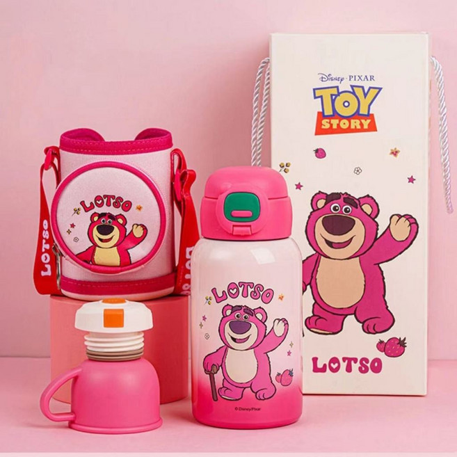 Disney 迪士尼 草莓熊保溫水壺 316不鏽鋼吸管杯, 1個, 口袋草莓熊