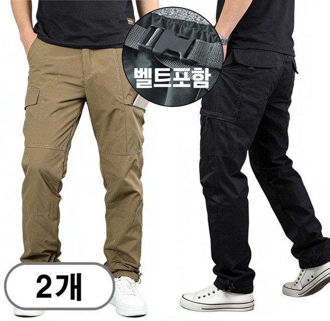 차쿠 1+1(2세트) 4계절 남성 카고바지 작업바지 현장바지 방한바지 아웃도어 전술바지 스판바지 기모바지