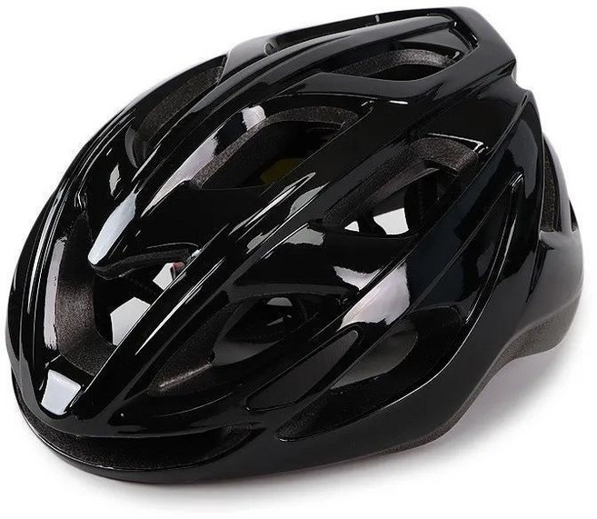 頭盔反光帶騎行自行車頭盔男款超輕裝備通風孔帽子加厚無, 1個, 亮光黑色