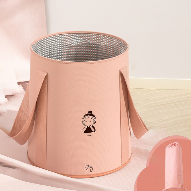 휴대용 접이식 덮개 족욕통 족욕기 종아리까지 오는 덮개형, 1개, 핑크+덮개없음