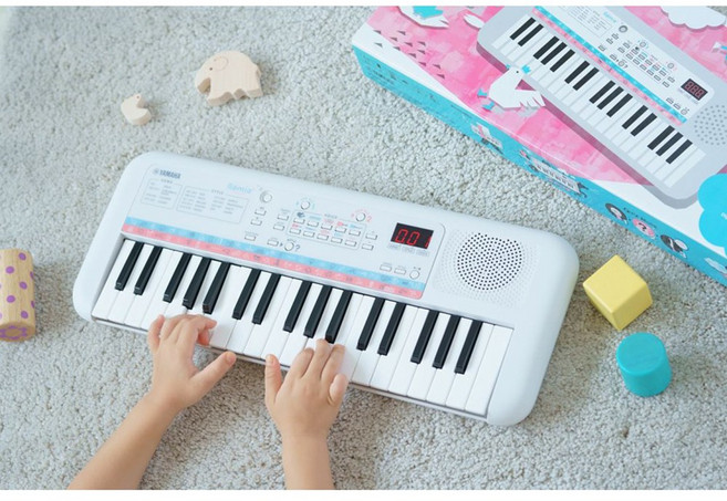 야마하 어린이 피아노 휴대용 미니 전자 키보드, 1개, 라이트그레이, PSS-E30
