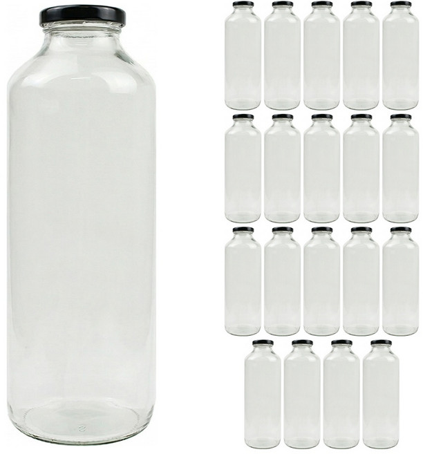 공병상회 일자음료 유리병 1박스 블랙캡, 20개, 1L