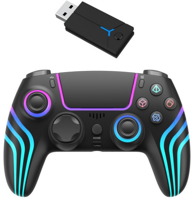 듀얼센스엣지 PS5 호환 무선 컨트롤러 게임 컨트롤러 게임패드 조이스틱, 블랙라인, 1개