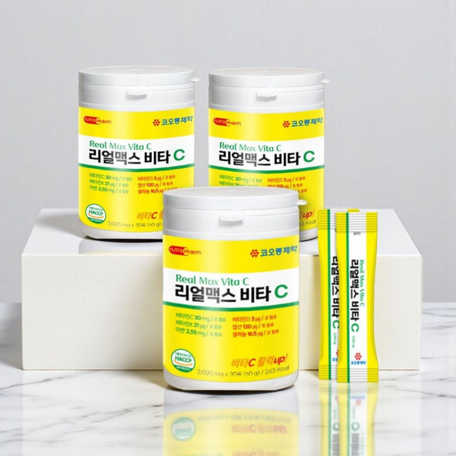 코오롱제약 리얼맥스 비타C 900mg 고함량 비타민C 스틱 90포 3개월분