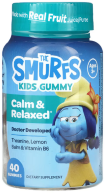 더스머프 어린이 구미젤리 캄 릴렉스 베리맛 40개 만3세이상 테아닌 레몬밤 시계꽃