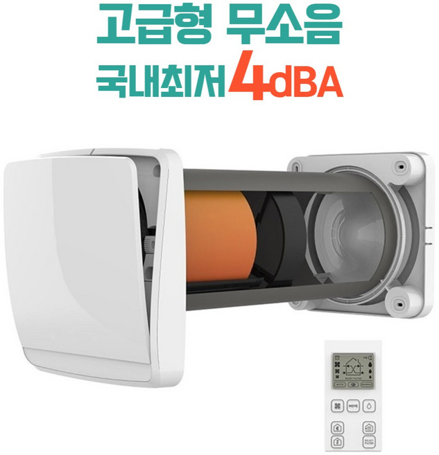 무소음 벽부형 전열교환기 자동환기청정기 무덕트 열회수환기장치 에코프로-고스트, 고스트, 선택안함