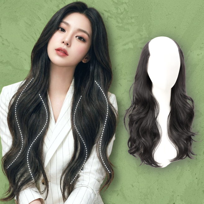 바이솜 고데기한듯 CS컬 자연스러운 레이어드 붙임머리 60cm, 1개, 내추럴블랙