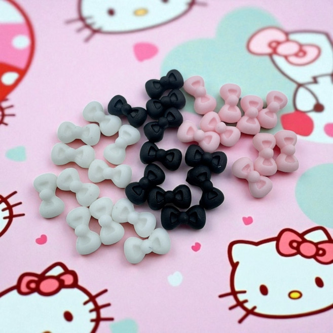 키티 리본파츠(20개입) 네일아트재료, J-54 /키티 리본파츠(20개입)-화이트