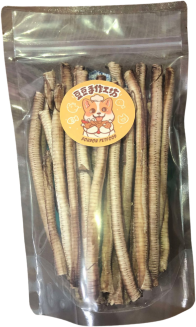 豆豆手作工坊 鴨氣管寵物零食，犬貓適用，手工製作，無防腐劑，80克, 80g, 1個, 鴨氣管