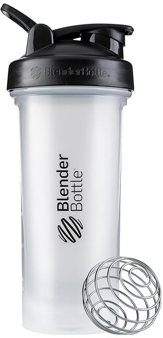 BlenderBottle Classic 28oz 단백질 셰이커 블렌더 병 용량 800ml 메모리 600ml 클리어 블랙 BBCL28-BK, 1개, 1ml, 상세페이지 참조